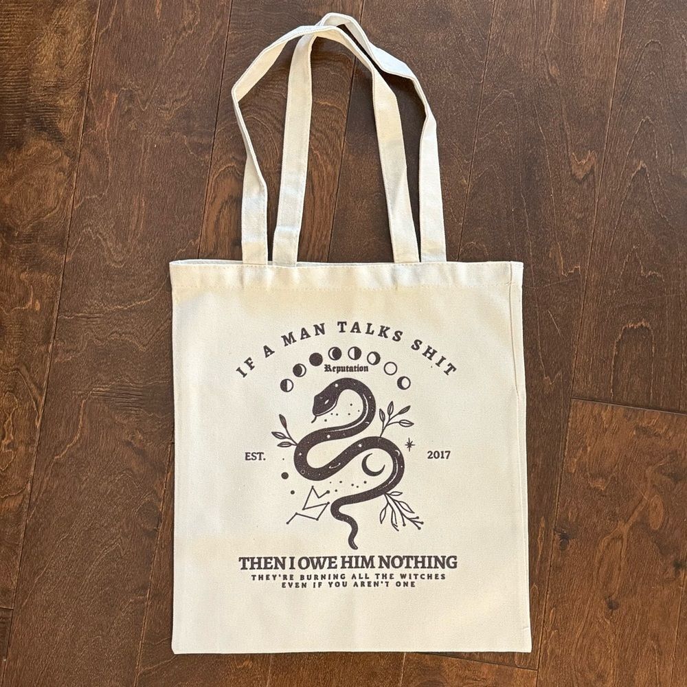 Taylor Swift Reputation Canvas Tote Bag ‘I Did Something Bad’